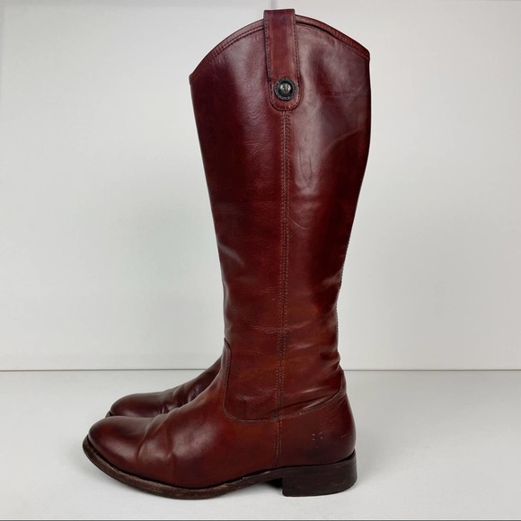 Frye Shoes - Frye Melissa Button 77167 Equestrian Cognac Leather Riding Tall Boots